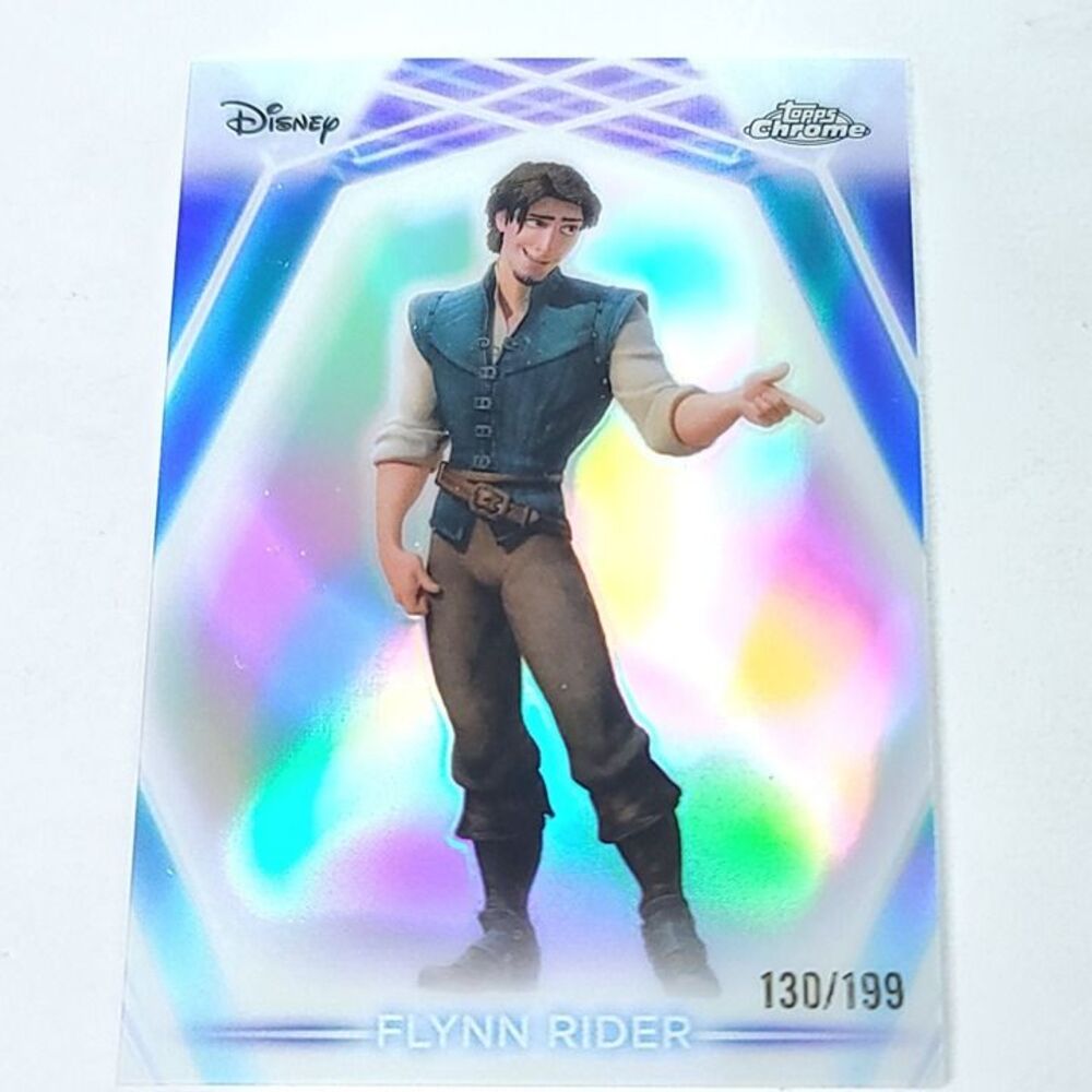 Flynn Rider Topps 2026 Disney Neon Holo Chrome Refractor Limited 130/199 CNE